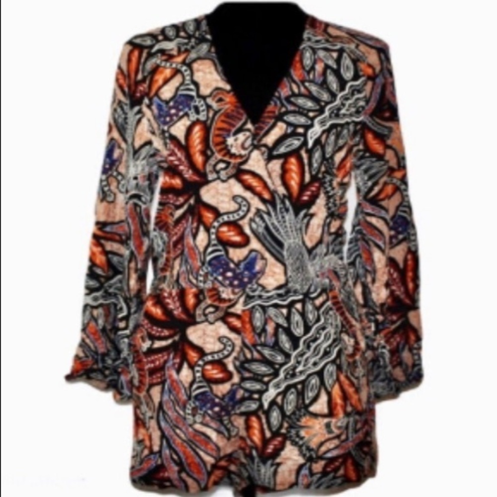 Women’s H&M Folk Animal Lizard Print Romper